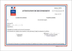 Illustration Attestation de recensement