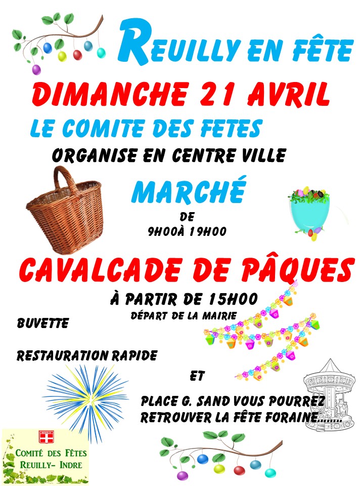 Affiche du comité des fêtes sur la cavalcade et le marché fermier