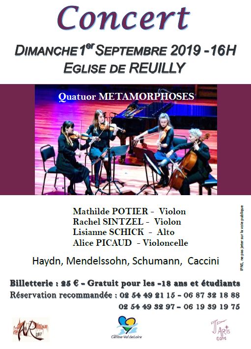 concert j'arts com reuilly amis église quatuor metamorphose