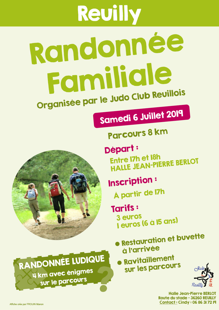 affiche RANDO 2019 reuilly judo club reuillois