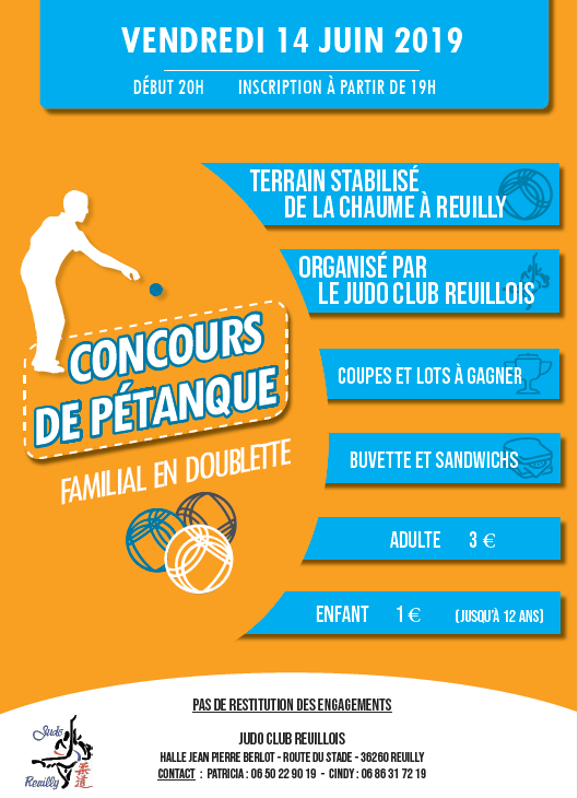 concours pétanque judo club reuilly