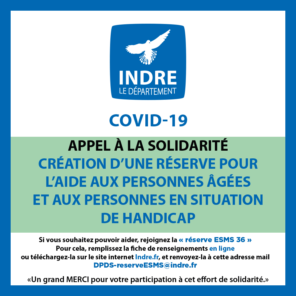 Appel à la solidarité : Réserve ESMS 36