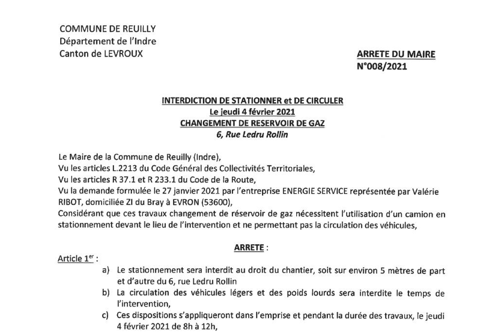 Interdiction de stationner et de circuler rue Ledru-Rollin le 04/02 matin