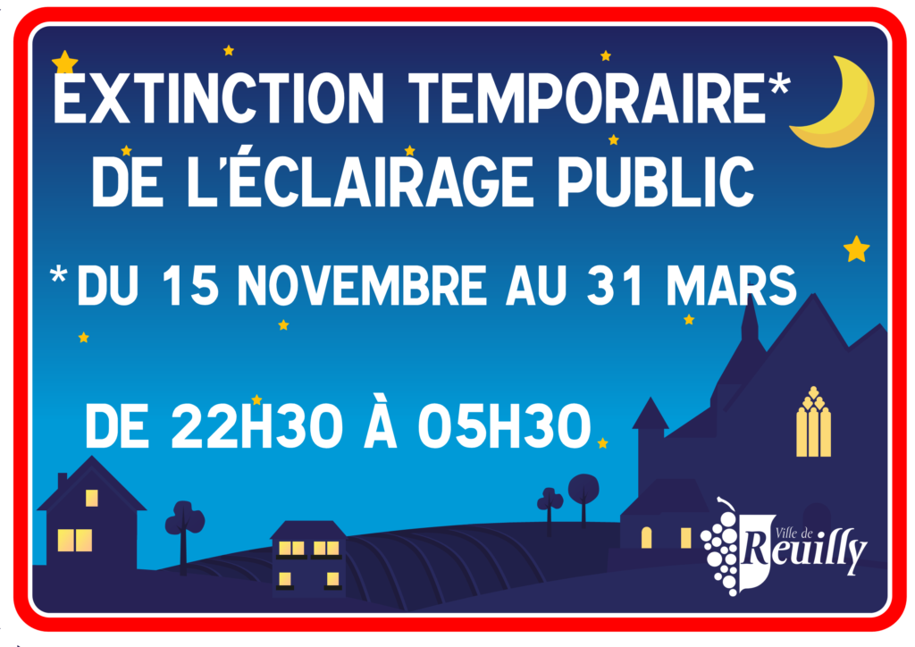 Extinction de l’éclairage public la nuit à Reuilly du 15/11 au 31/03