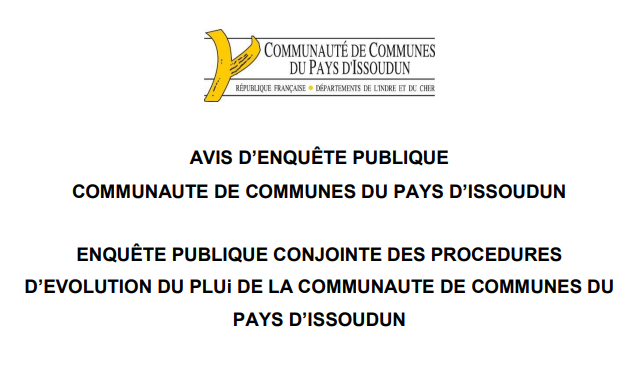 Avis d’enquête publique : Évolution du PLUi