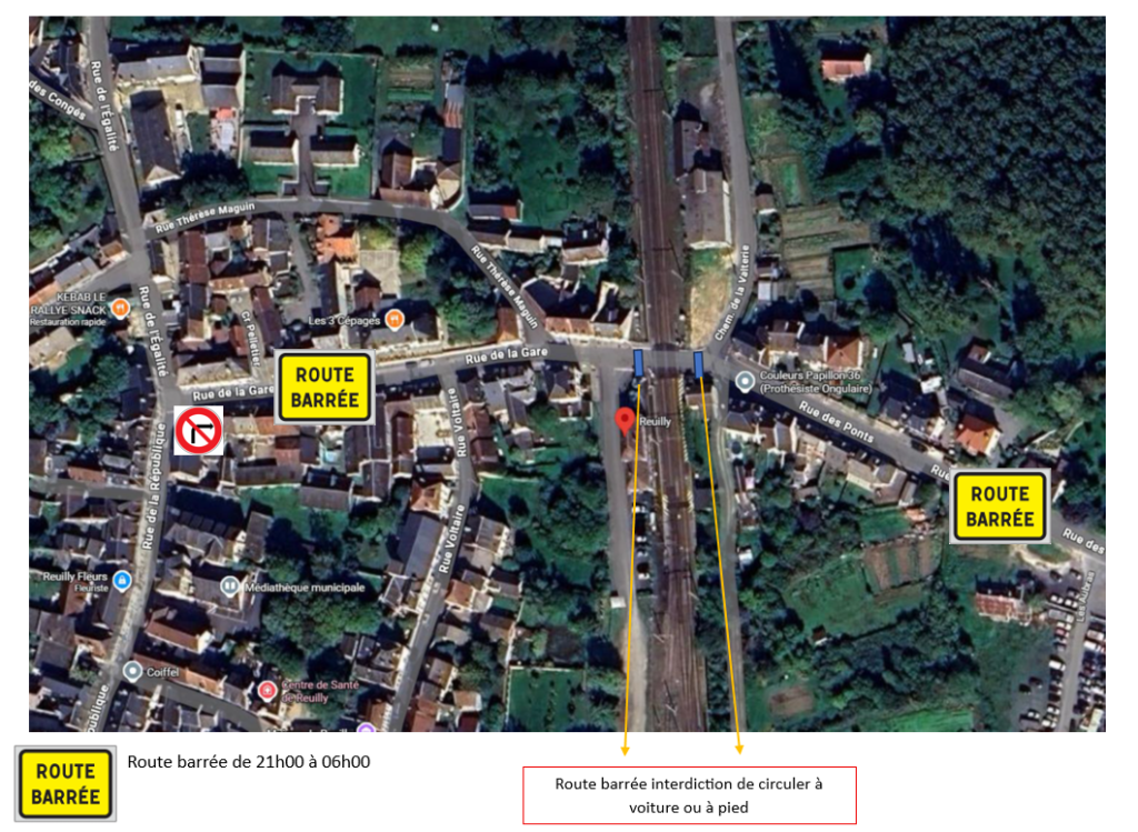 Fermeture du passage à niveau durant 2 nuits