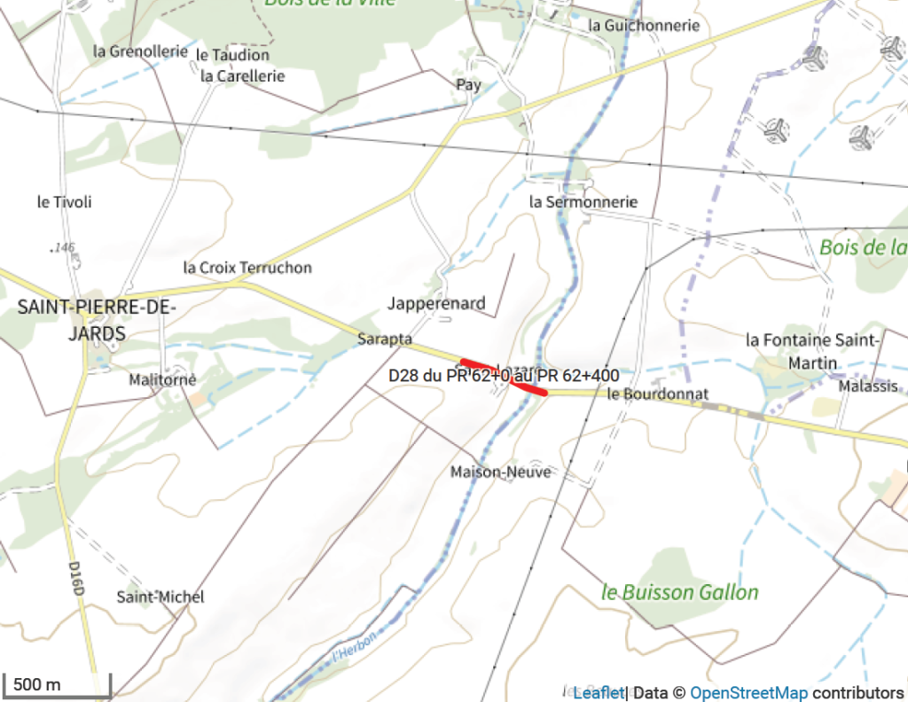 Travaux de terrassement sur la D28