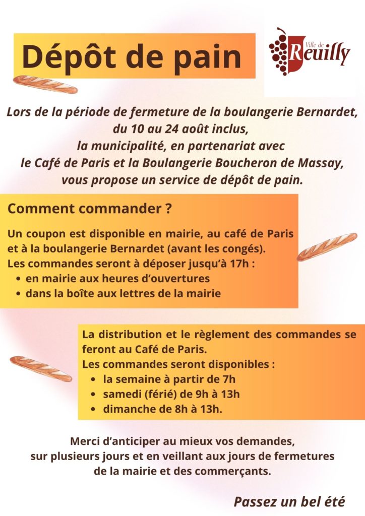 Organisation d’un dépôt de pain